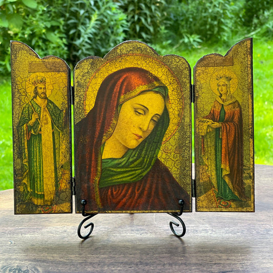 Drieluik Icoon met afbeelding van Maria - Bamestra Curiosa