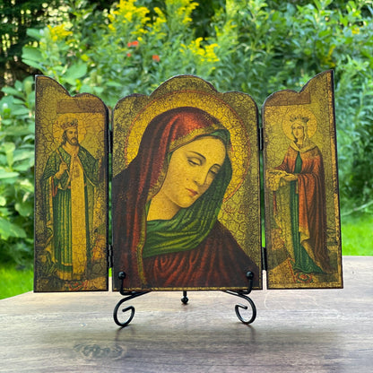 Drieluik Icoon met afbeelding van Maria - Bamestra Curiosa