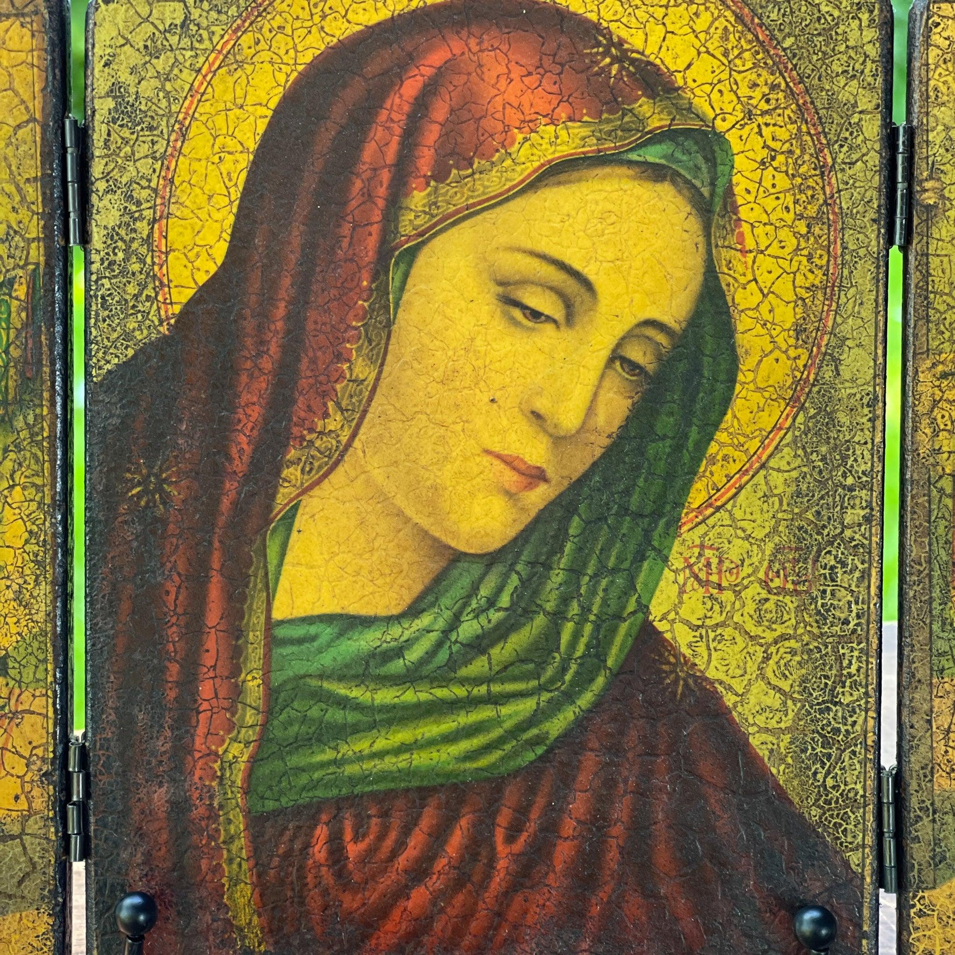 Drieluik Icoon met afbeelding van Maria - Bamestra Curiosa