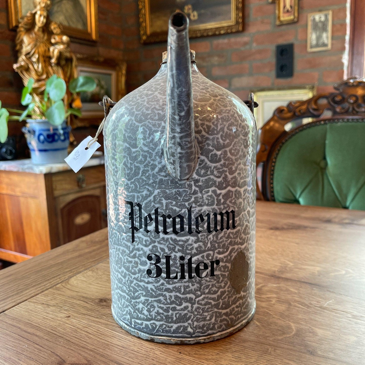 Emaille 3 liter petroleumkan - Bamestra Curiosa