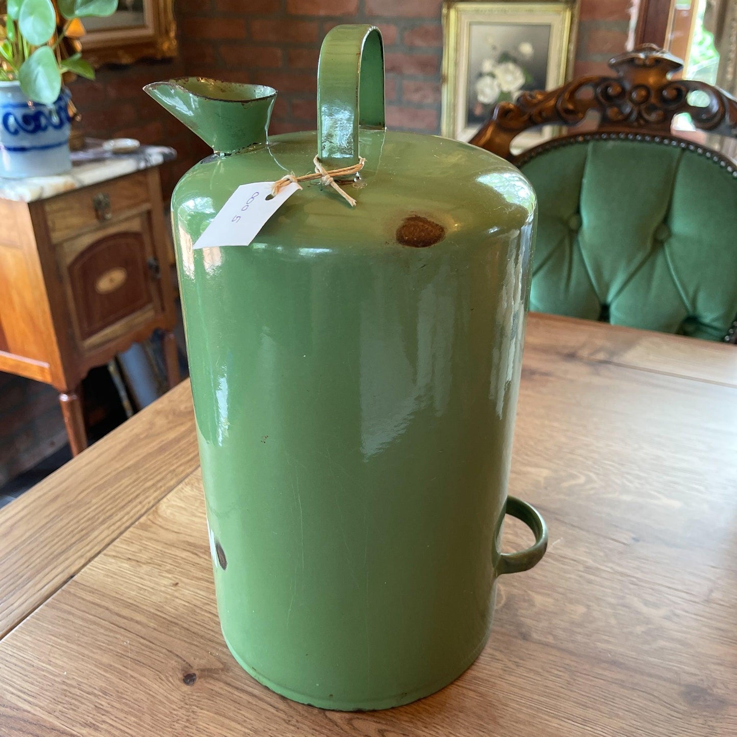 Emaille 5 liter petroleumkan resadagroen - Bamestra Curiosa