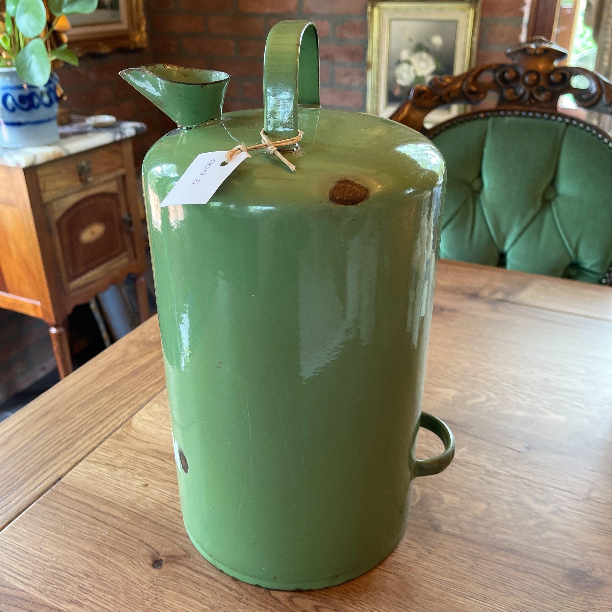 Emaille 5 liter petroleumkan resadagroen - Bamestra Curiosa