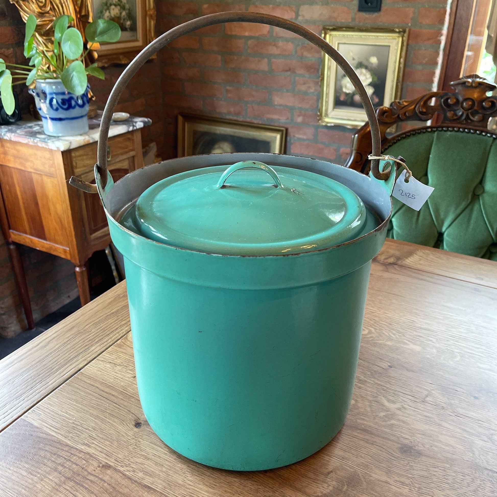 Emaille emmer met deksel - Bamestra Curiosa