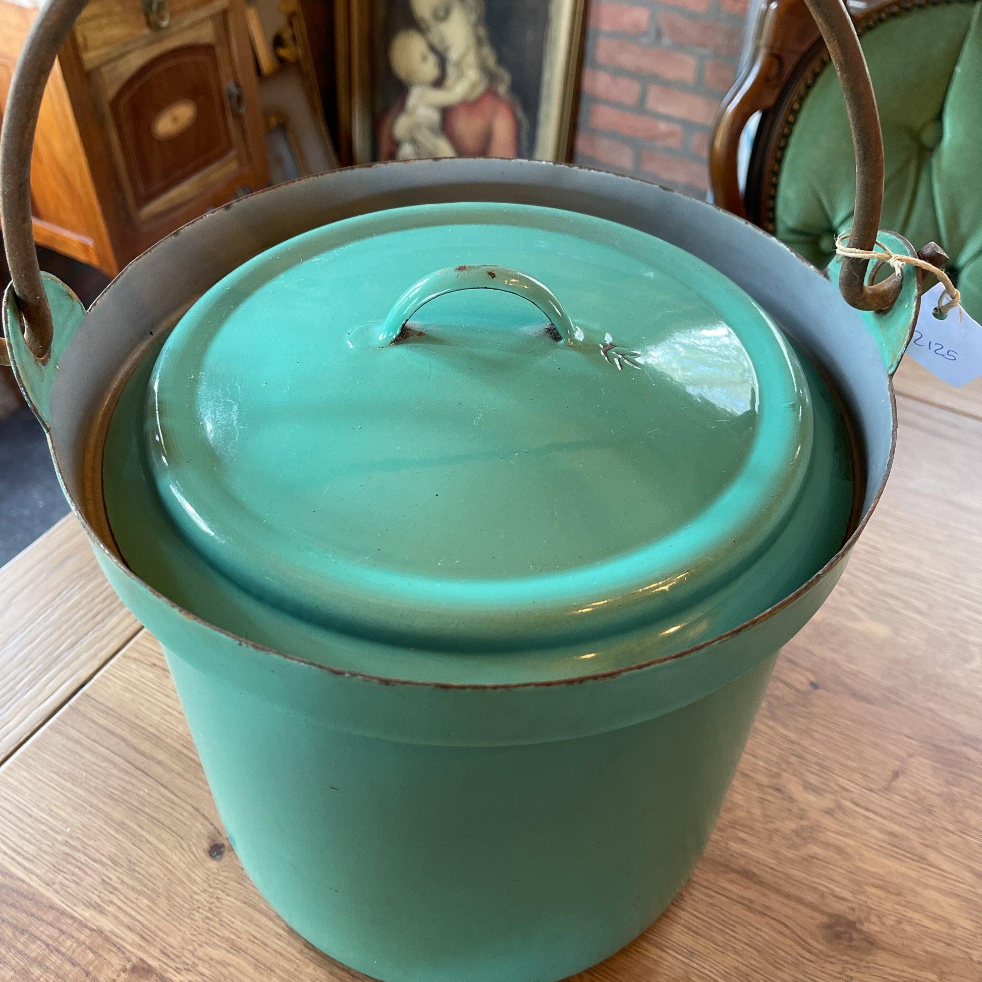 Emaille emmer met deksel - Bamestra Curiosa