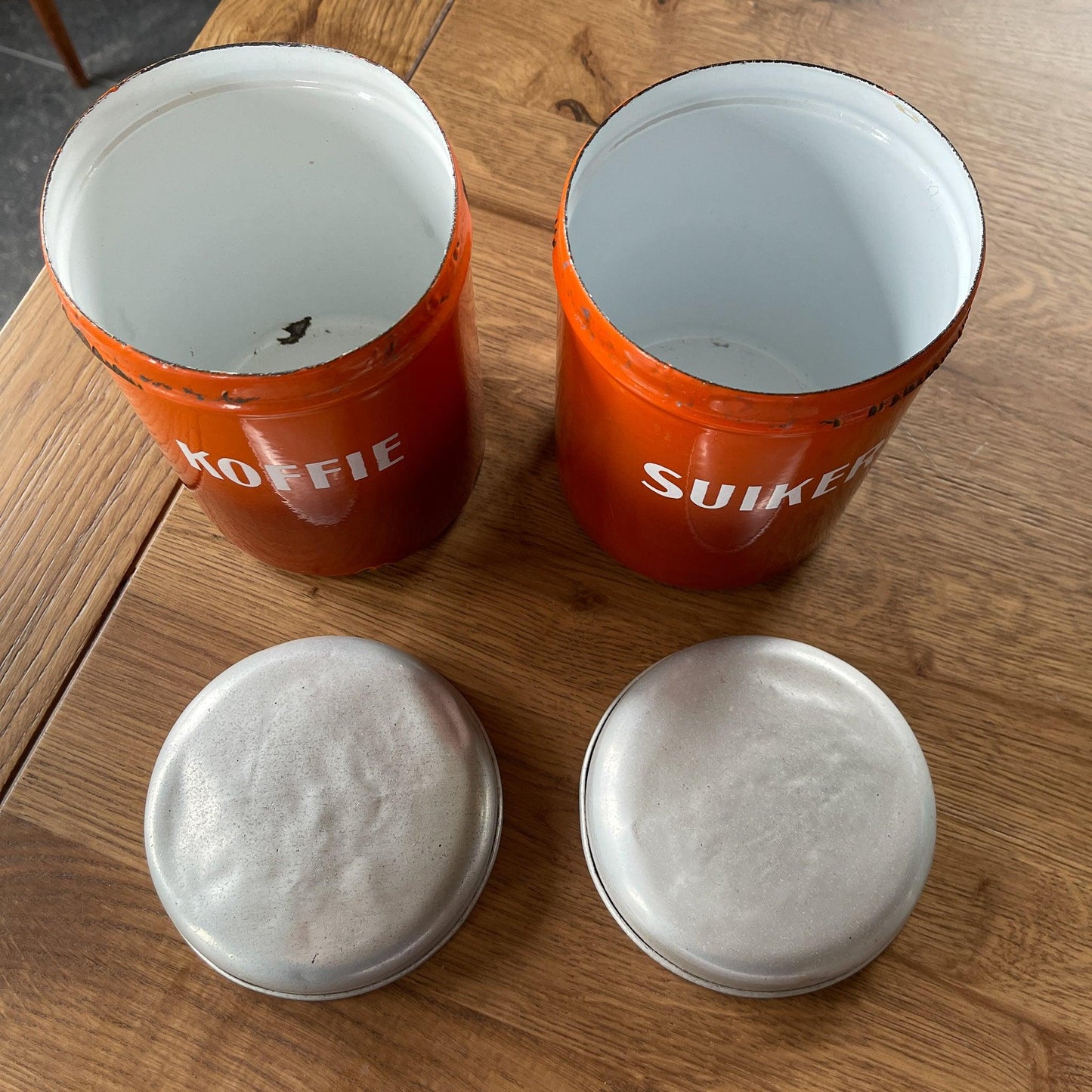 Emaille koffie en suikerbus - Bamestra Curiosa