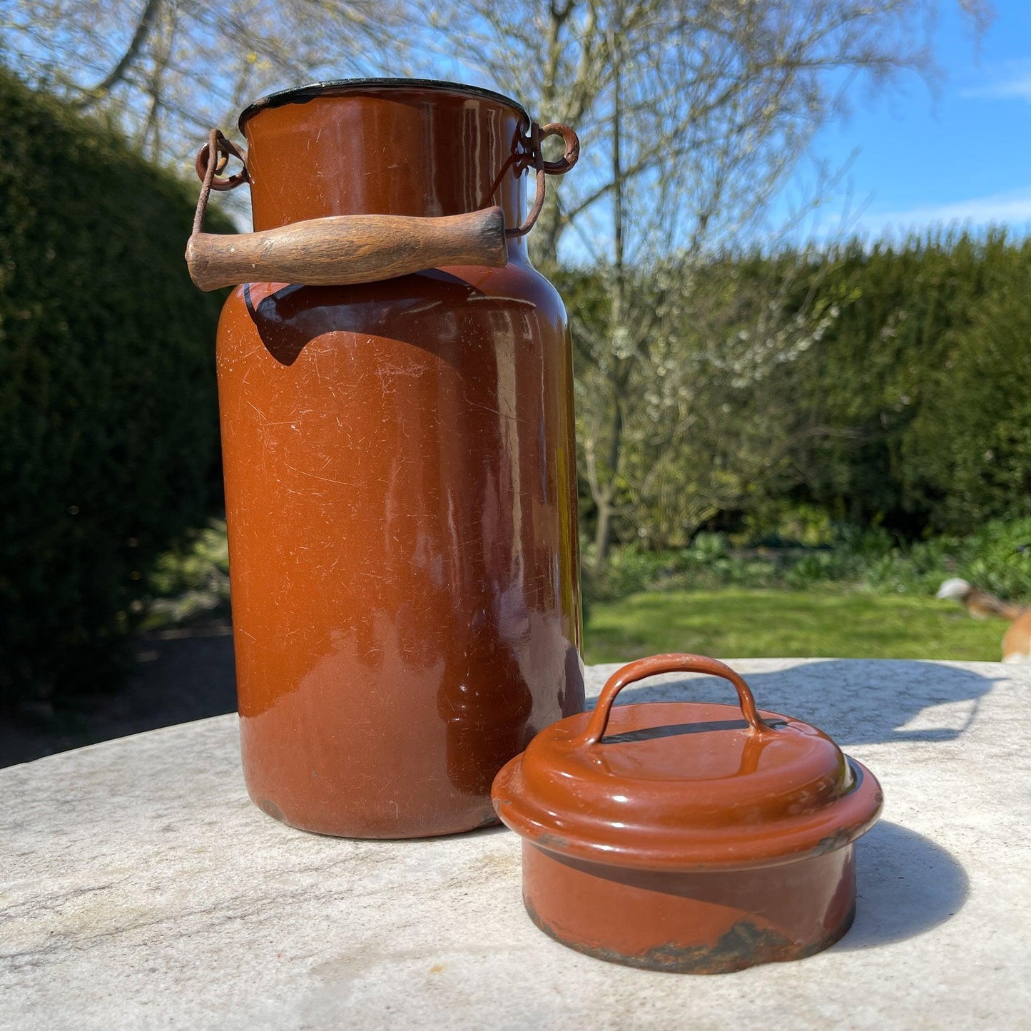 Emaille melkbus met deksel - Bamestra Curiosa