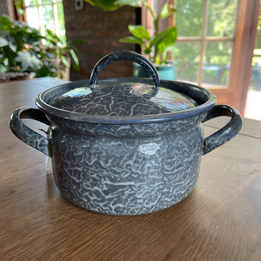 Emaille pan met deksel - Bamestra Curiosa