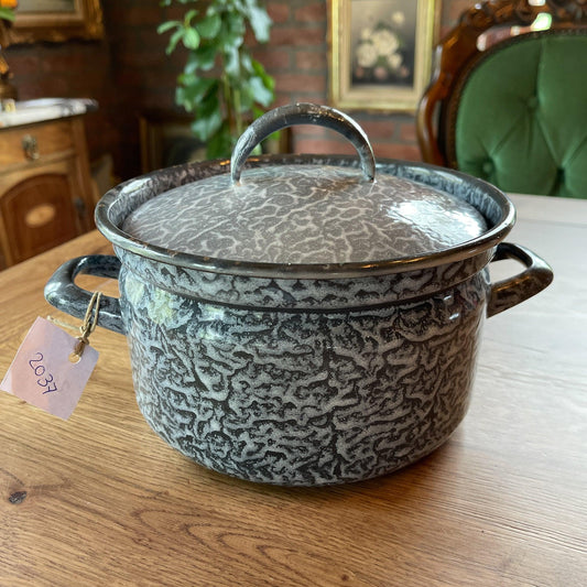 Emaille pan met deksel - Bamestra Curiosa