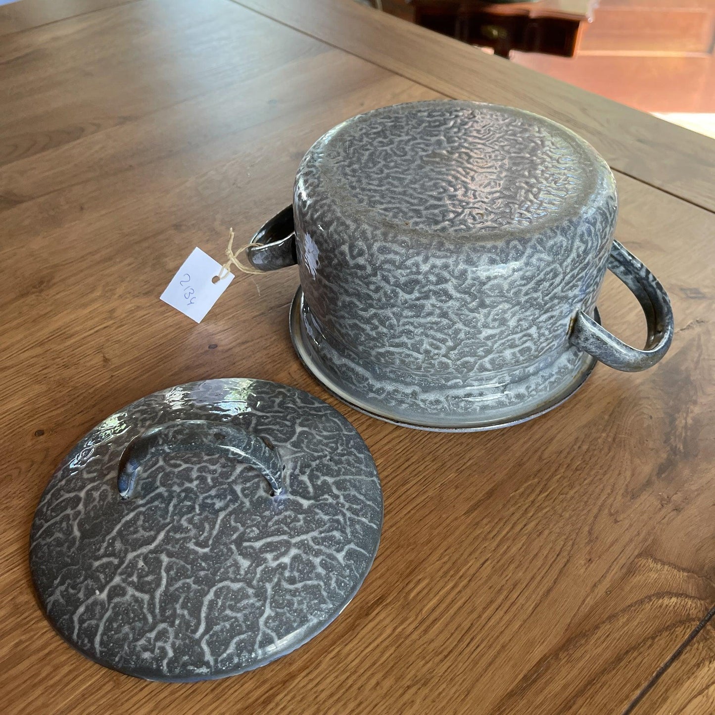 Emaille pan met deksel - Bamestra Curiosa