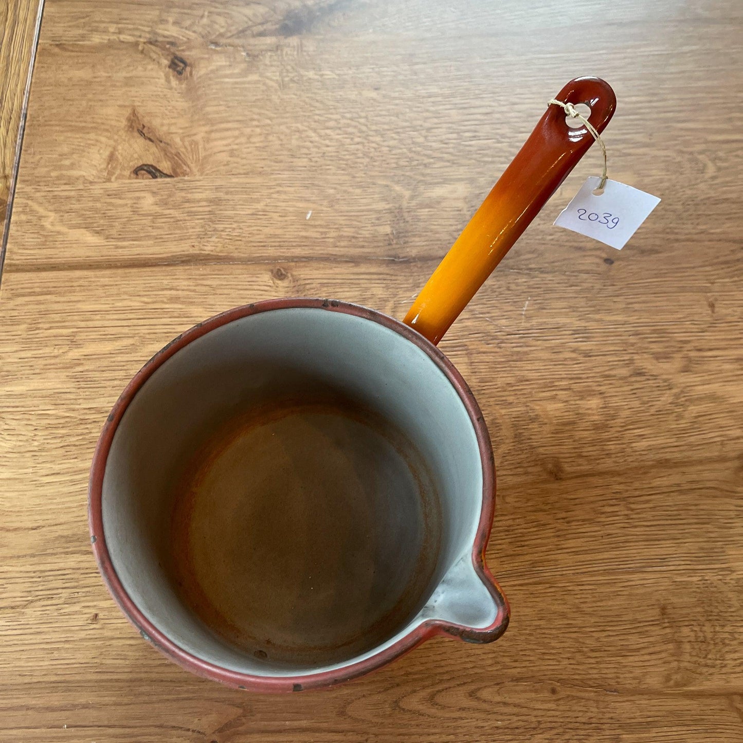 Emaille steelpannetje in het oranje - Bamestra Curiosa