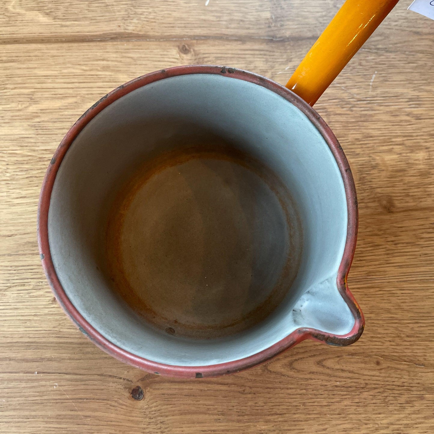 Emaille steelpannetje in het oranje - Bamestra Curiosa