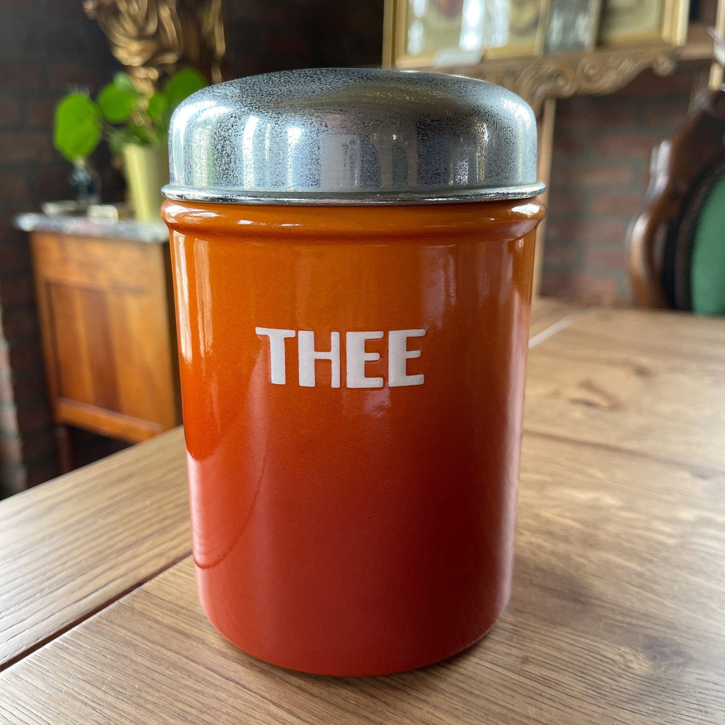 Emaille theebus - Bamestra Curiosa