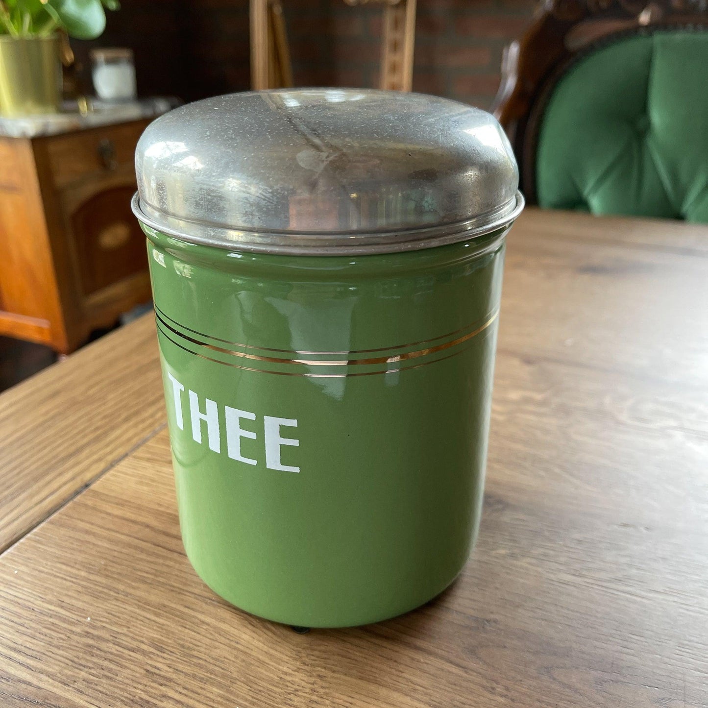 Emaille theebus - Bamestra Curiosa