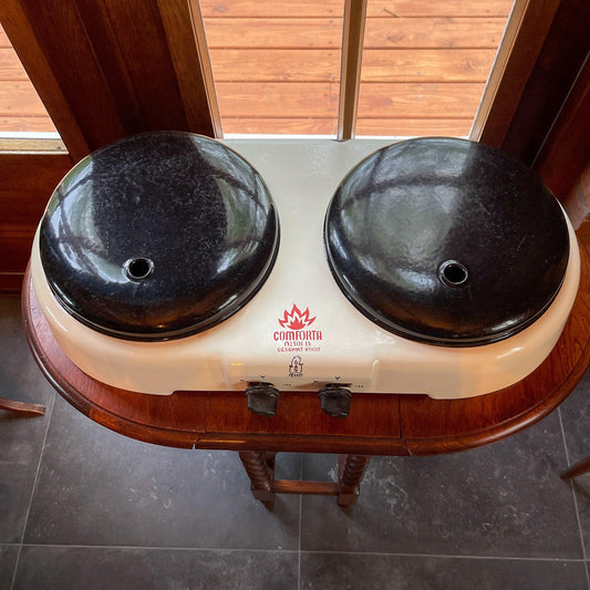 Emaille tweepits gasstel van Comforta - Bamestra Curiosa