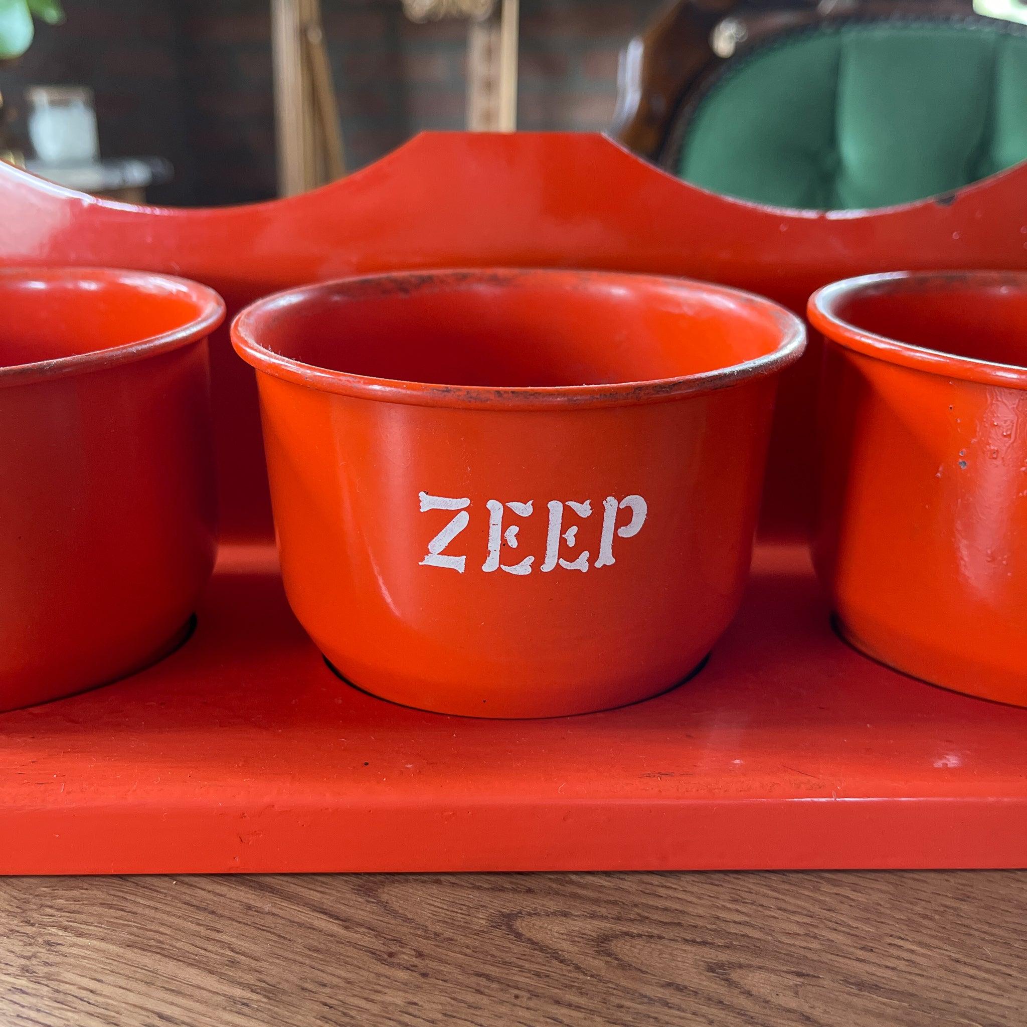 Emaille zand zeep en soda rek - The Collectionist