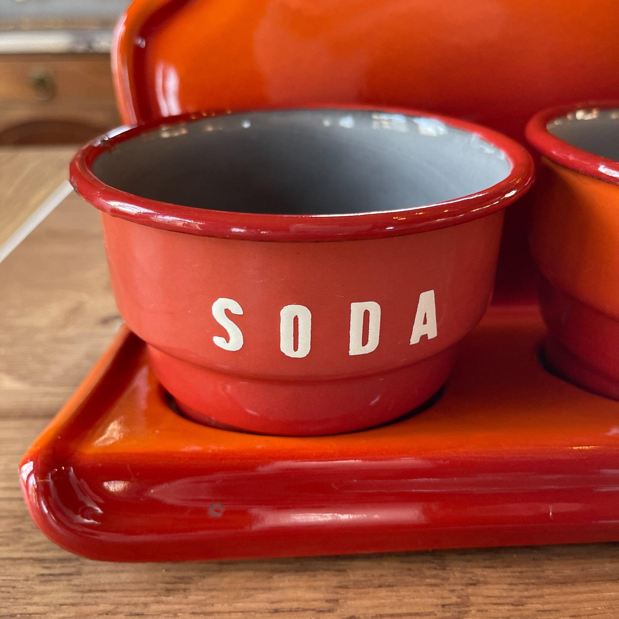 Emaille zand zeep en soda rek - The Collectionist