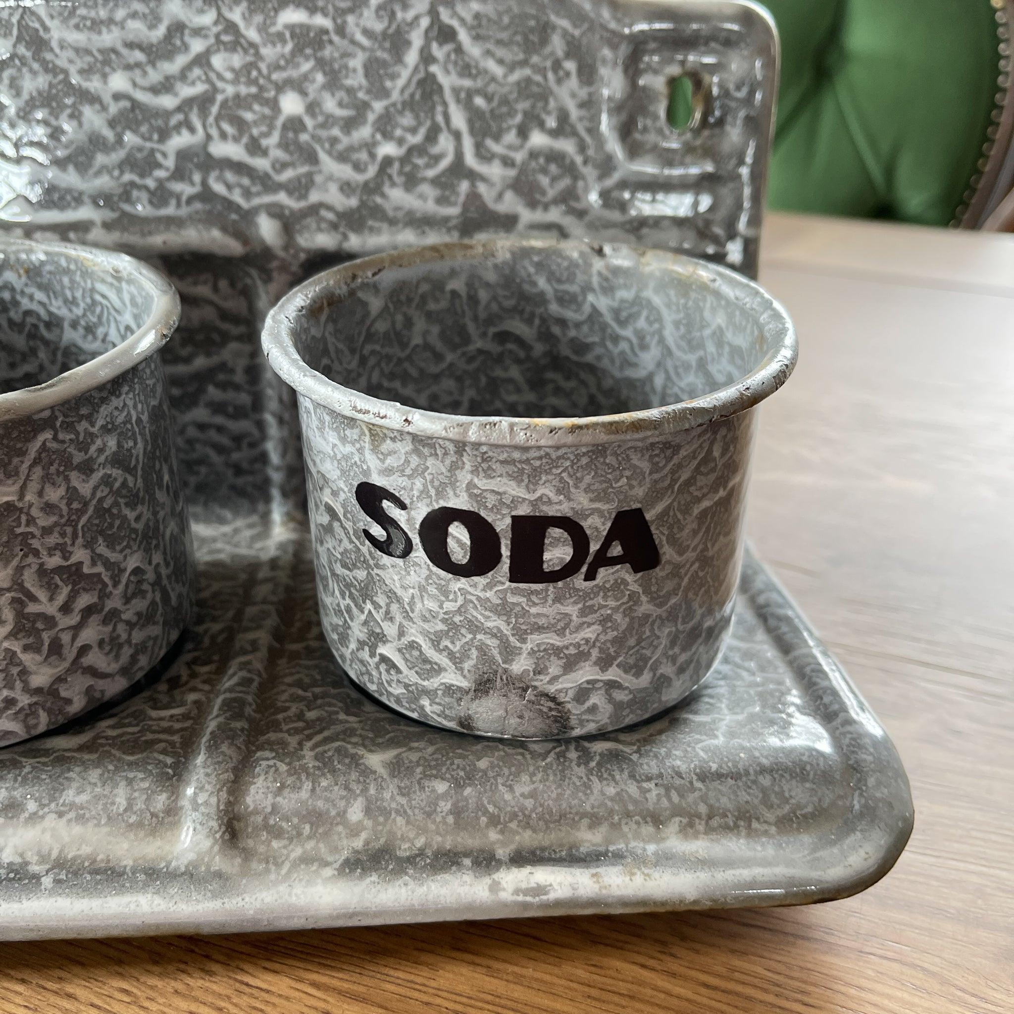 Emaille zand zeep en soda rek - The Collectionist