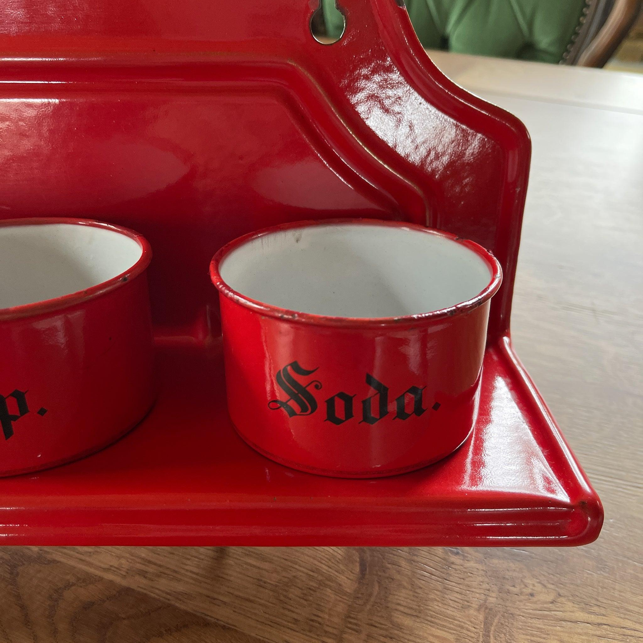 Emaille zand zeep en soda rek - The Collectionist