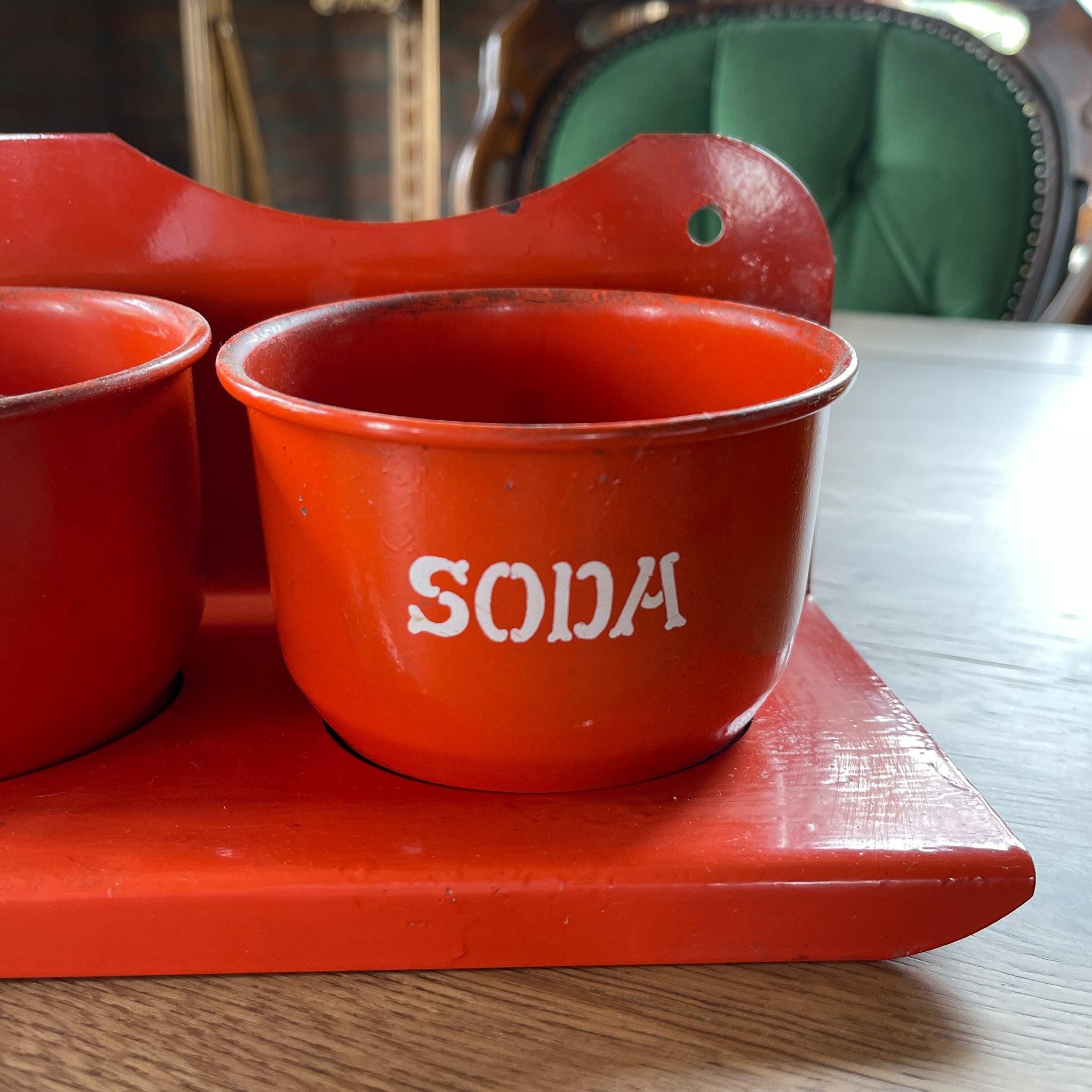 Emaille zand zeep en soda rek - The Collectionist