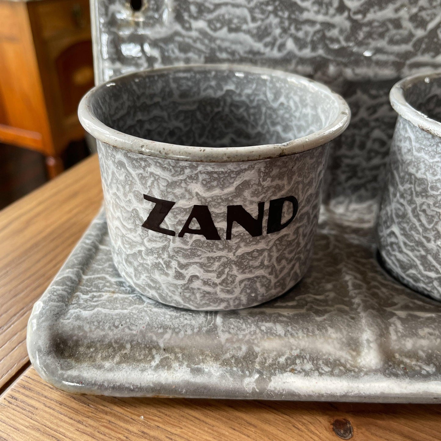 Emaille zand zeep en soda rek - Bamestra Curiosa