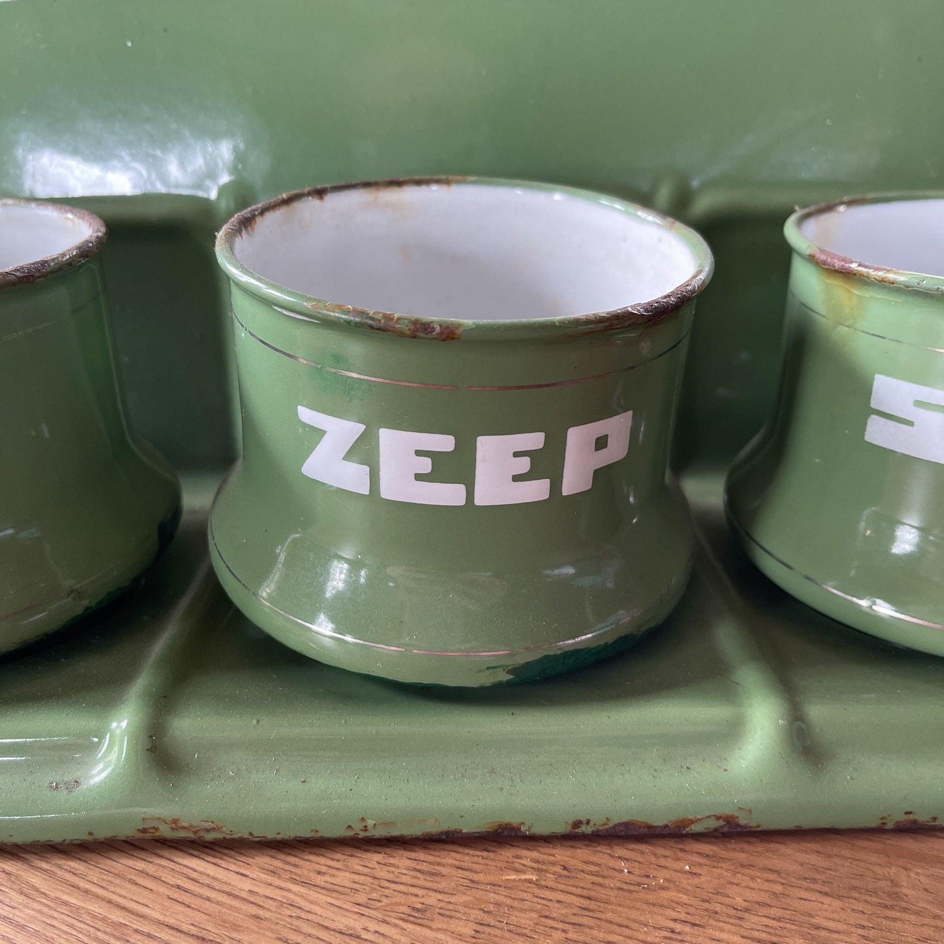 Emaille zand zeep en soda rek - Bamestra Curiosa