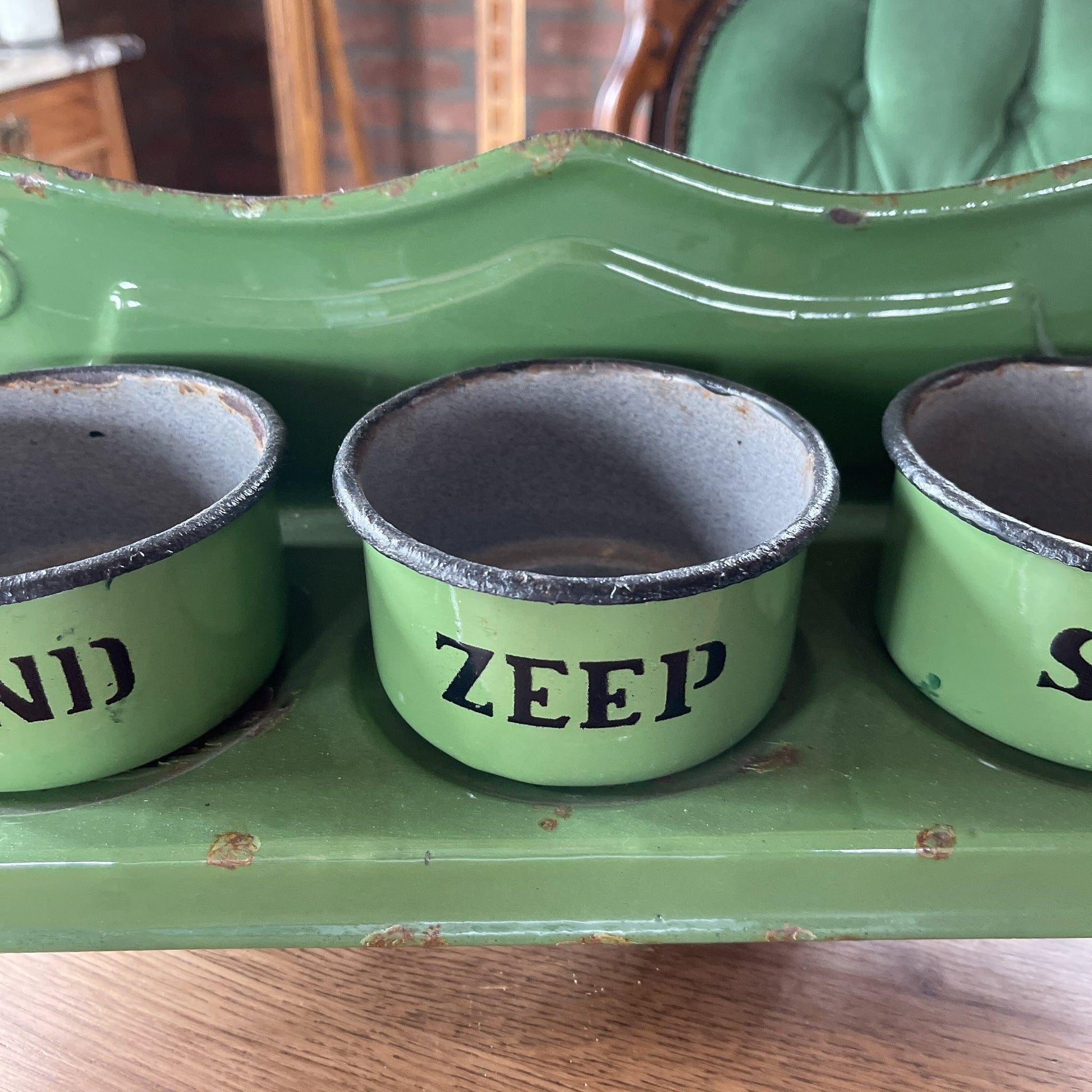 Emaille zand zeep en soda rek - Bamestra Curiosa