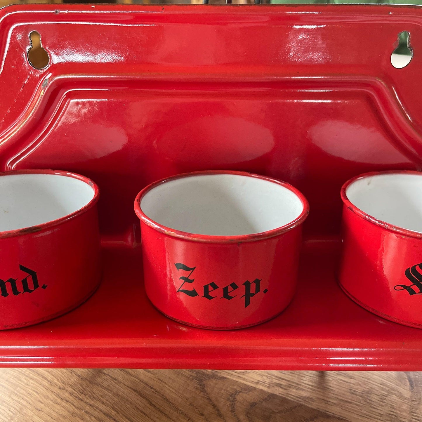 Emaille zand zeep en soda rek - Bamestra Curiosa