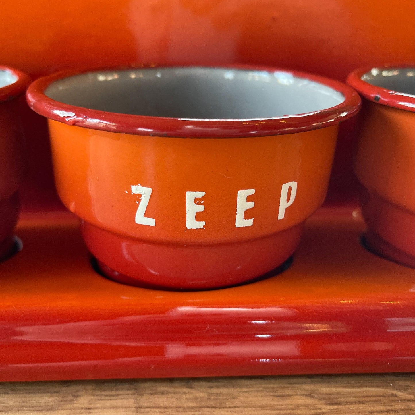 Emaille zand zeep en soda rek - Bamestra Curiosa