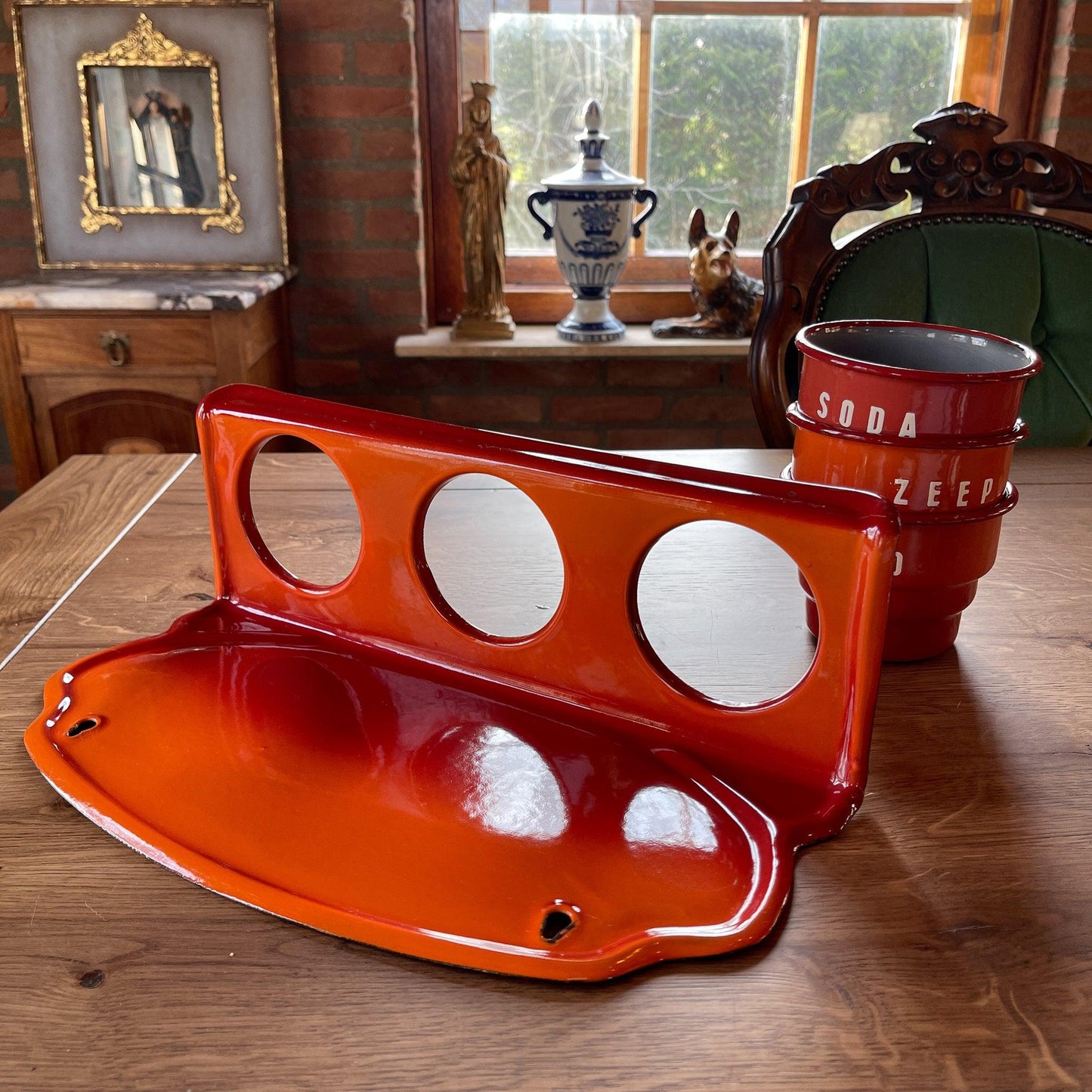 Emaille zand zeep en soda rek - Bamestra Curiosa