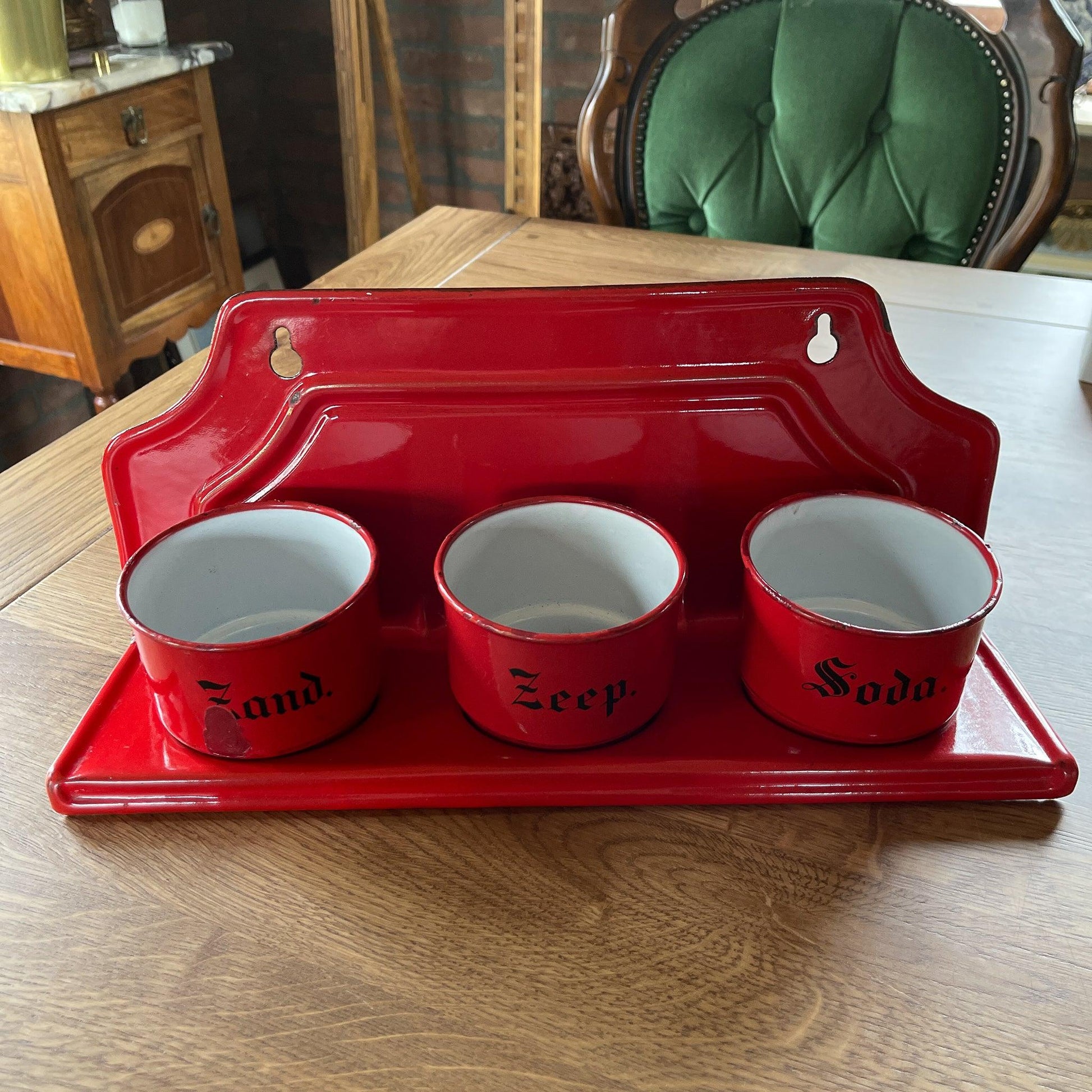 Emaille zand zeep en soda rek - Bamestra Curiosa