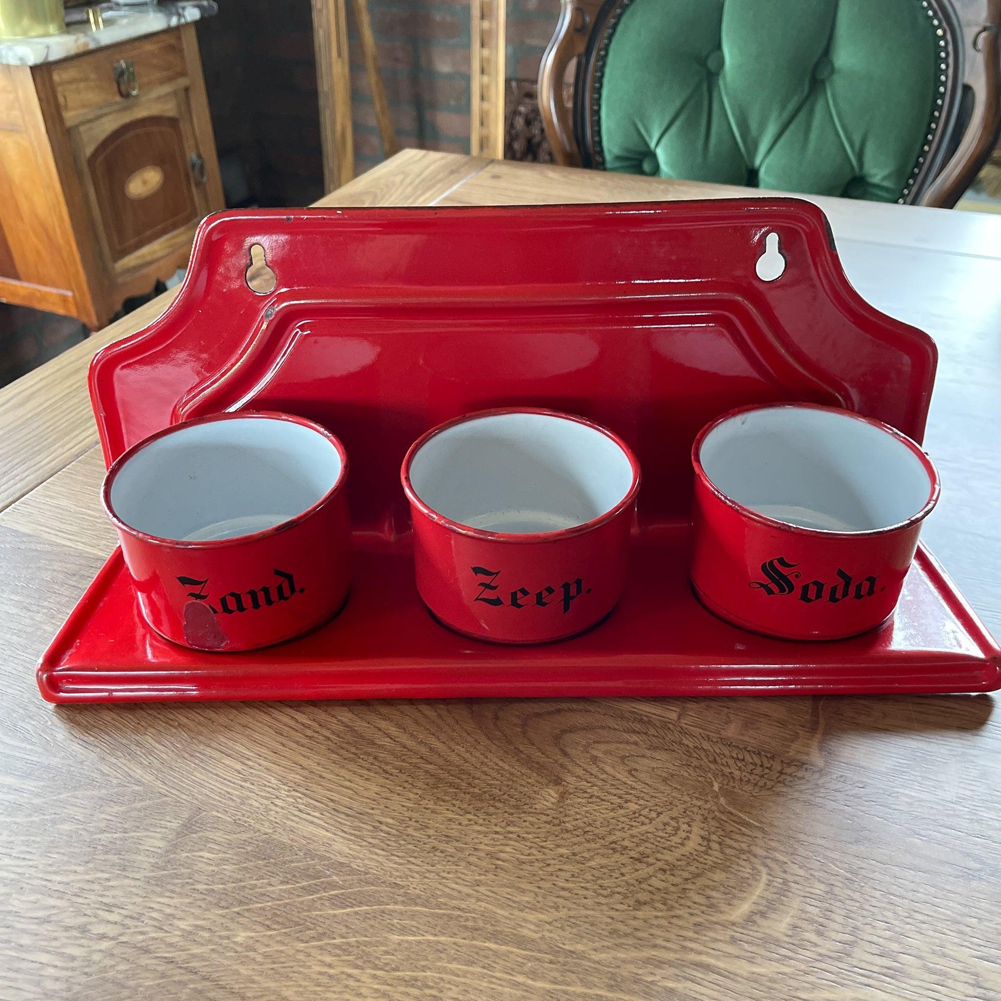 Emaille zand zeep en soda rek - Bamestra Curiosa