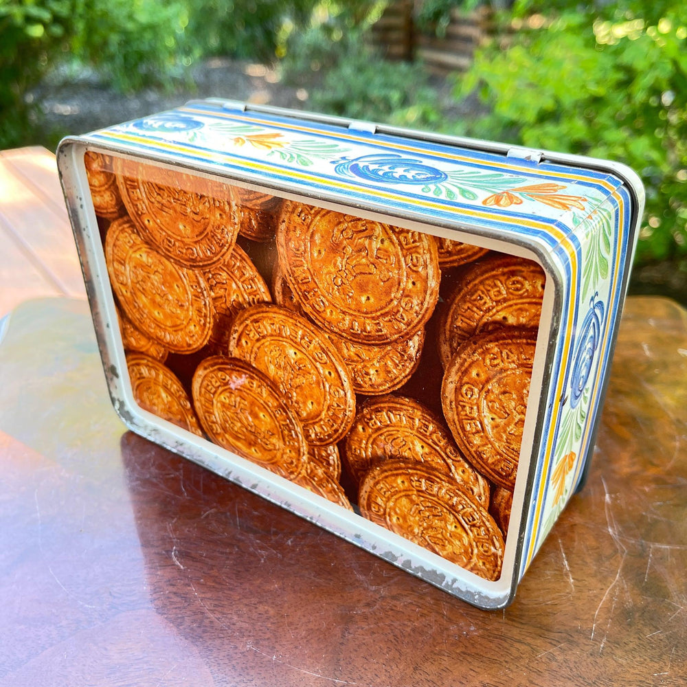 French Port Haliguen biscuit tin – Brittany harbour scene – vintage ...