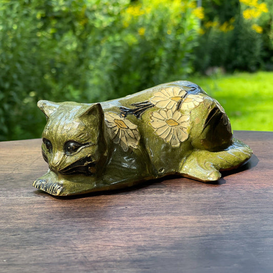 Geëmailleerde messing poes - Bamestra Curiosa