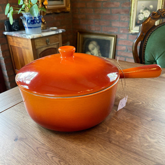 Gietijzeren steelpan met emaille deksel - Bamestra Curiosa