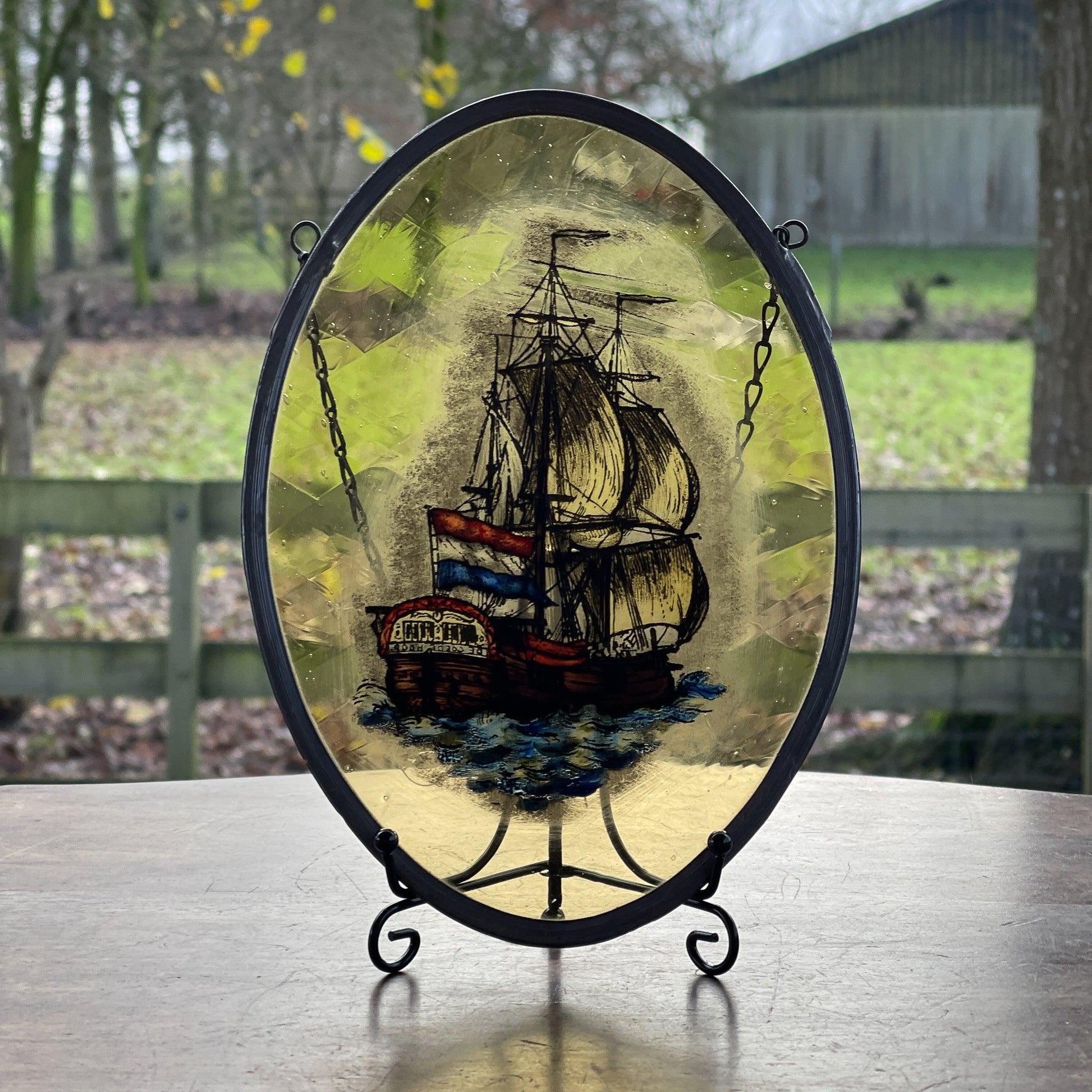 Glas in lood raamhanger Schip de Goede Hoop - Bamestra Curiosa
