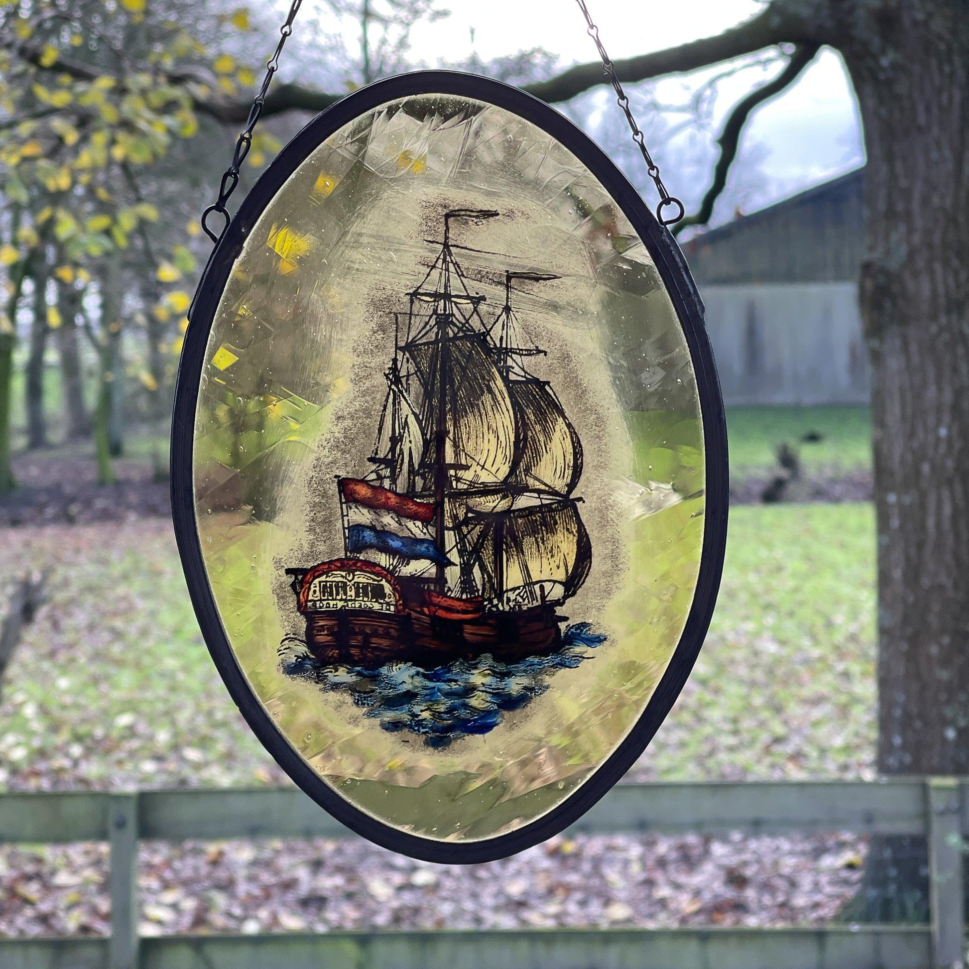 Glas in lood raamhanger Schip de Goede Hoop - Bamestra Curiosa