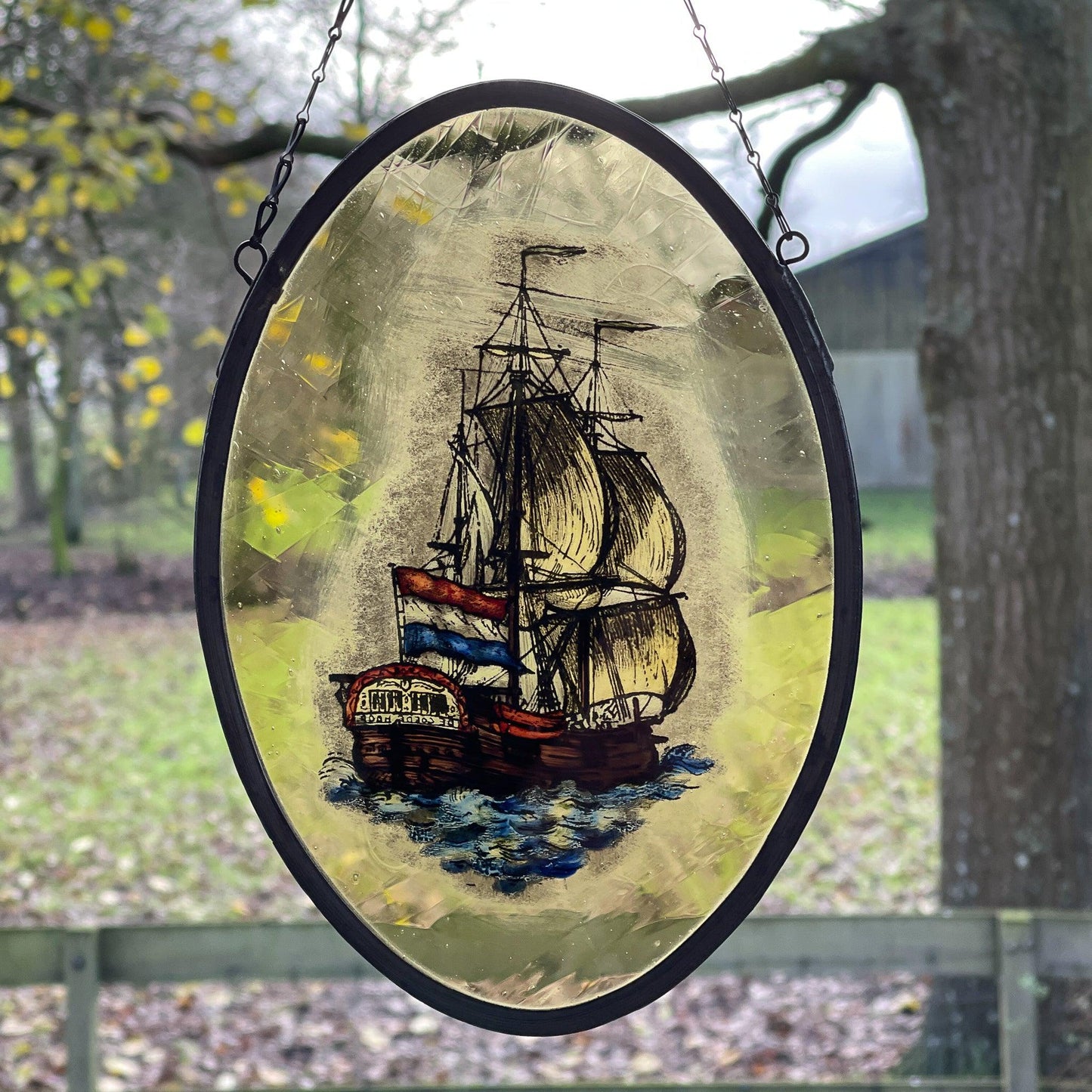 Glas in lood raamhanger Schip de Goede Hoop - Bamestra Curiosa