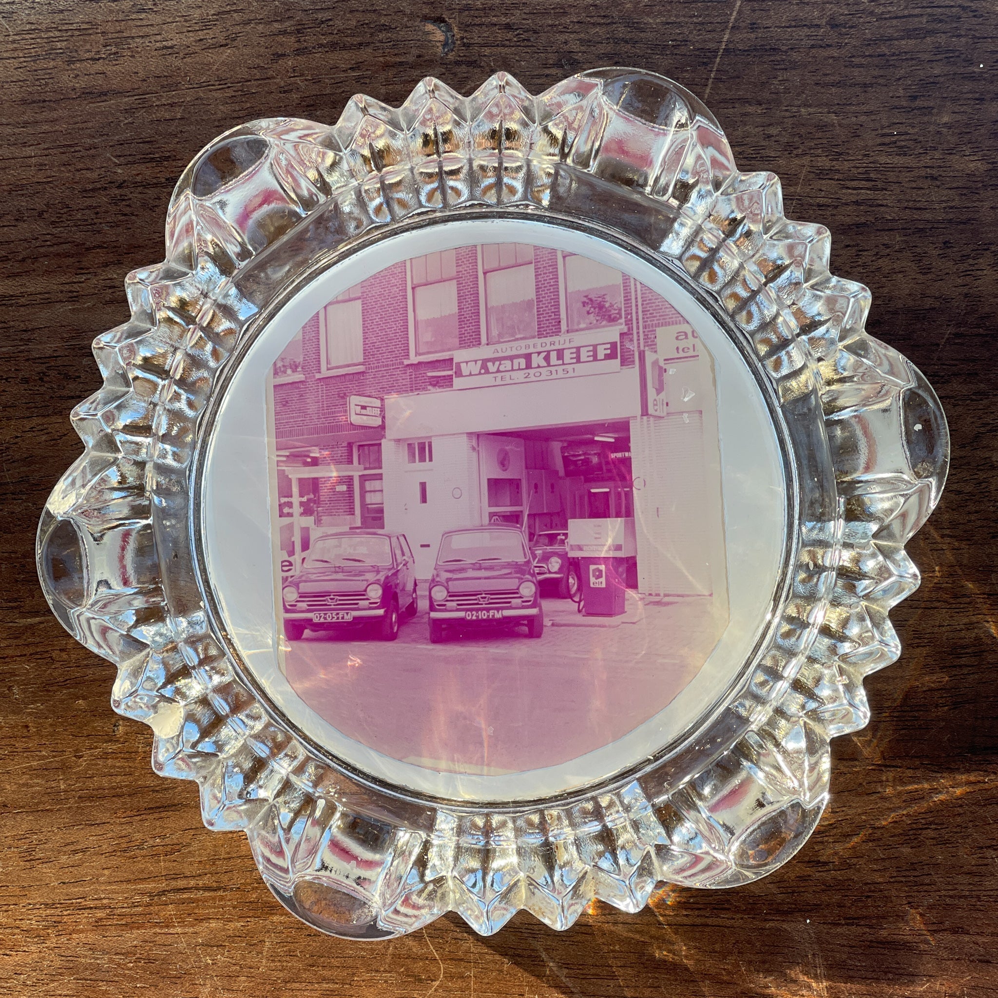 Glazen asbak Autobedrijf W. van Kleef - The Collectionist