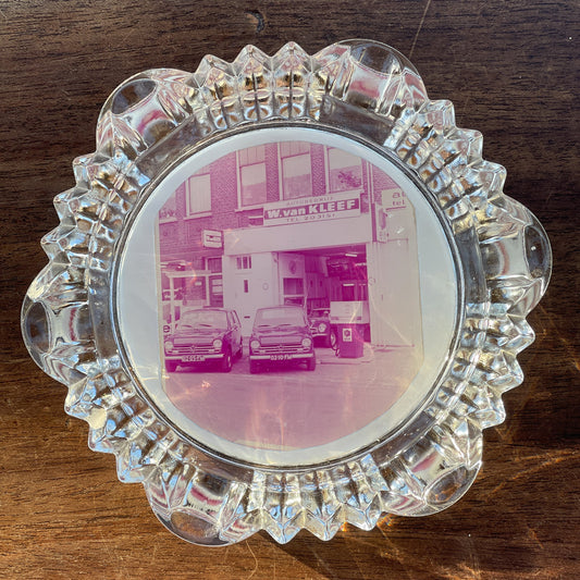 Glazen asbak Autobedrijf W. van Kleef - The Collectionist