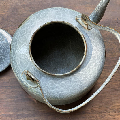 Grijs gewolkte emaille theepot / koffiepot - Bamestra Curiosa