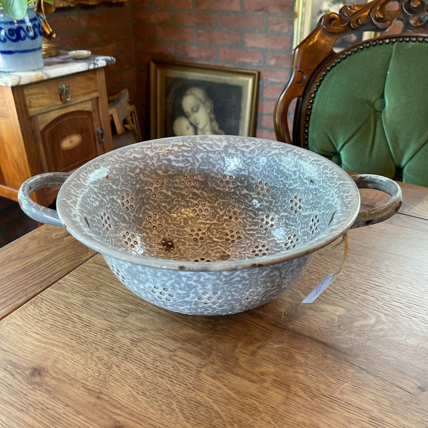 Grijs gewolkte emaille vergiet - Bamestra Curiosa