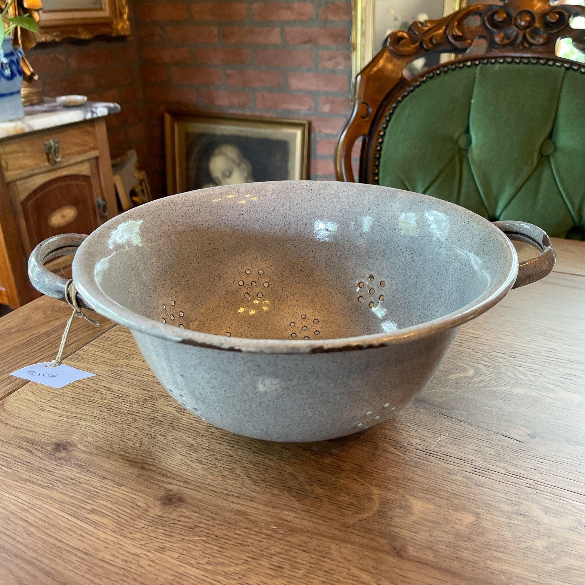 Grijs gewolkte emaille vergiet - Bamestra Curiosa