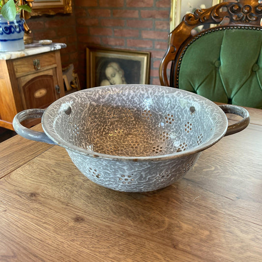 Grijs gewolkte emaille vergiet - Bamestra Curiosa