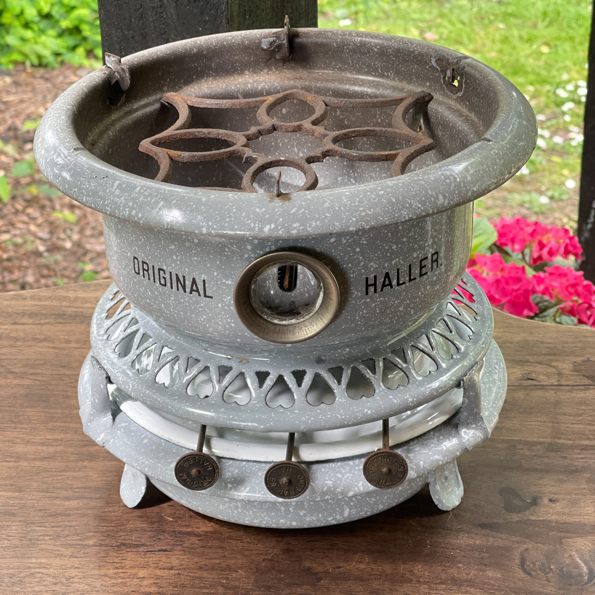 Grijs Gewolkte Original Haller 3 Pits Petroleumstel - The Collectionist