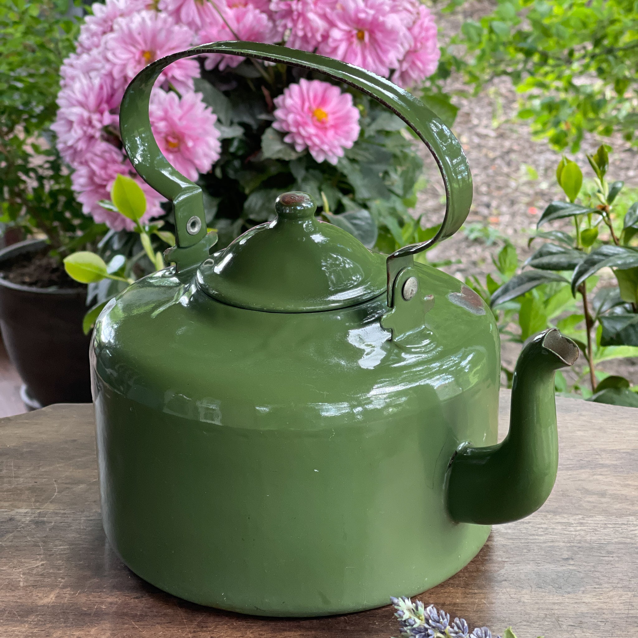 Groene Emaille Ketel - The Collectionist