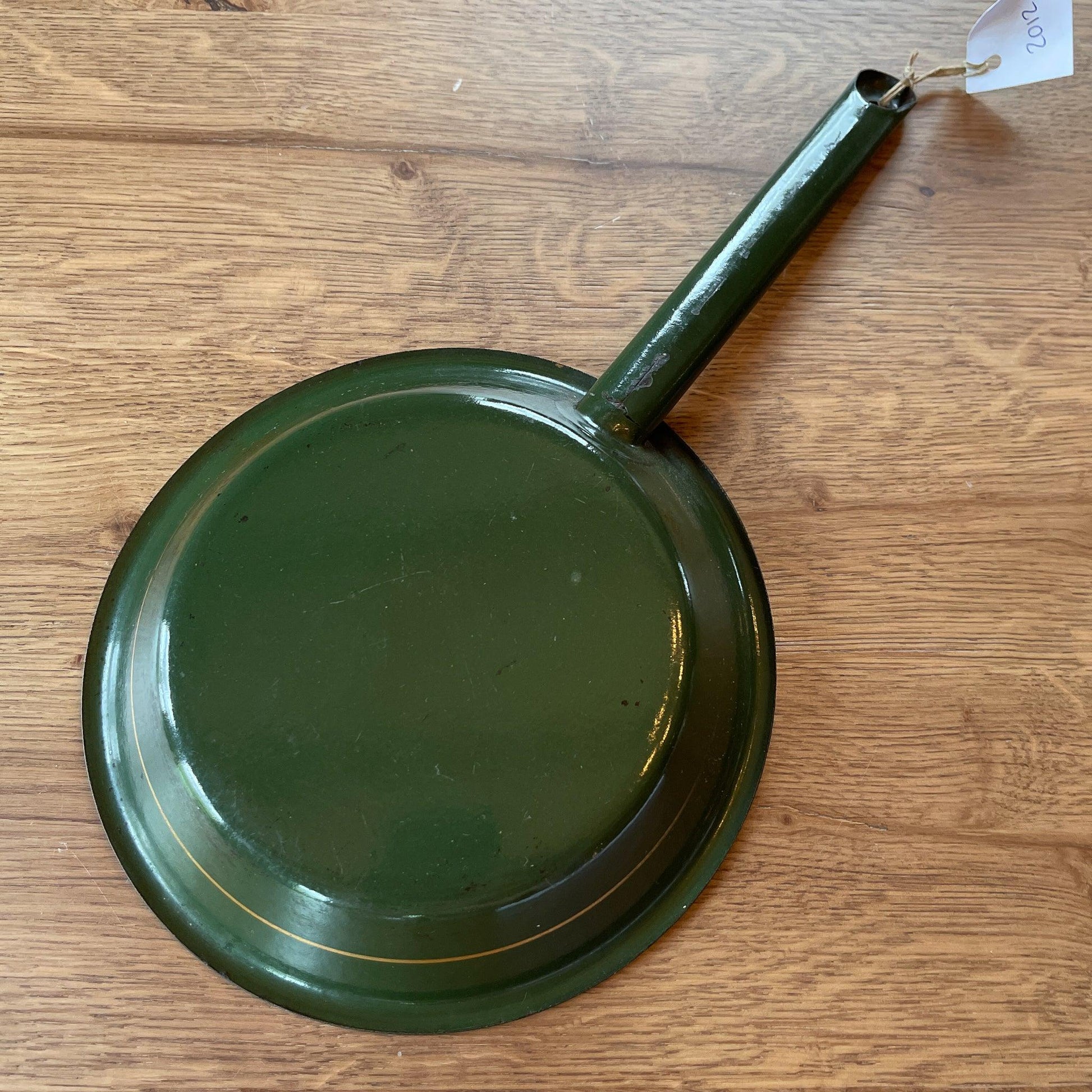 Groene emaille koekenpannetje - Bamestra Curiosa