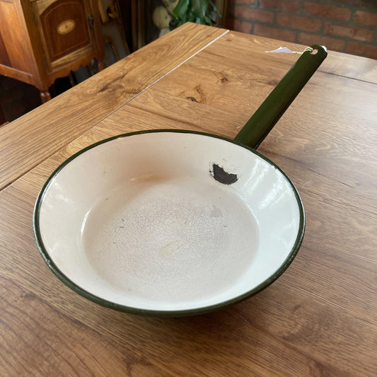 Groene emaille koekenpannetje groen - Bamestra Curiosa