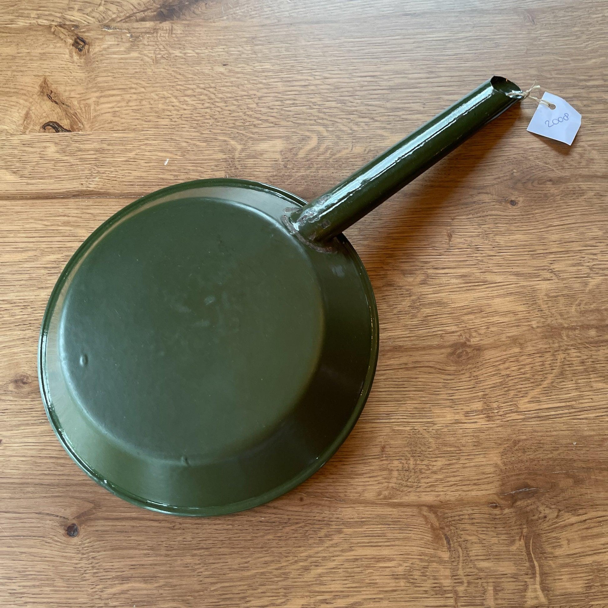 Groene emaille koekenpannetje groen - Bamestra Curiosa