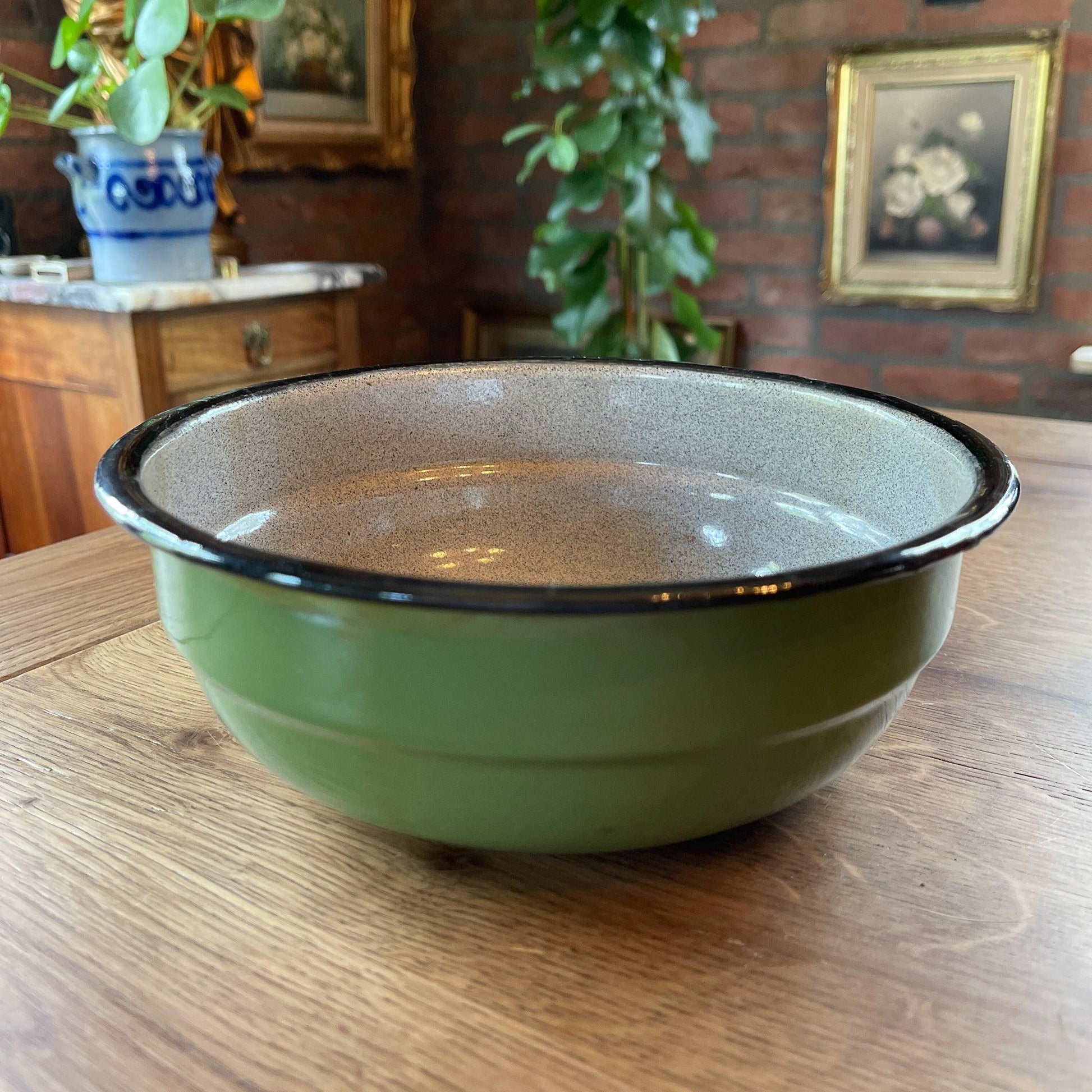 Groene emaille schaal - Bamestra Curiosa