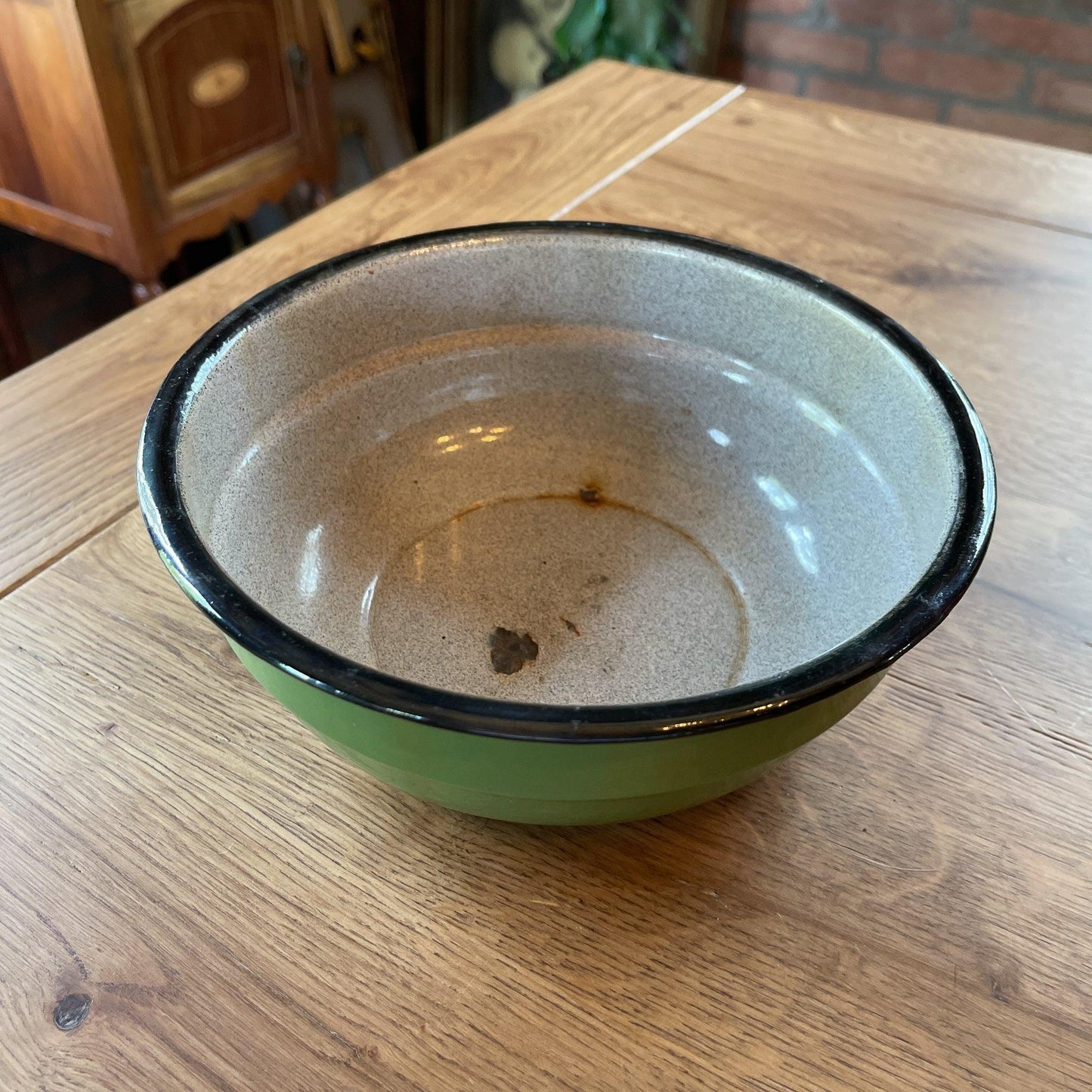 Groene emaille schaal - Bamestra Curiosa